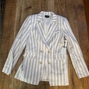 1. State Ballet Rose Neo Renaissance double breasted cotton Pinstripe Blazer nwt
